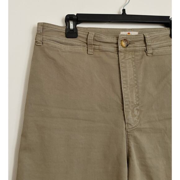 Green Marine Layer Bridget High Waist Raw Hem Wide Leg Pants 14 - Picture 3 of 9